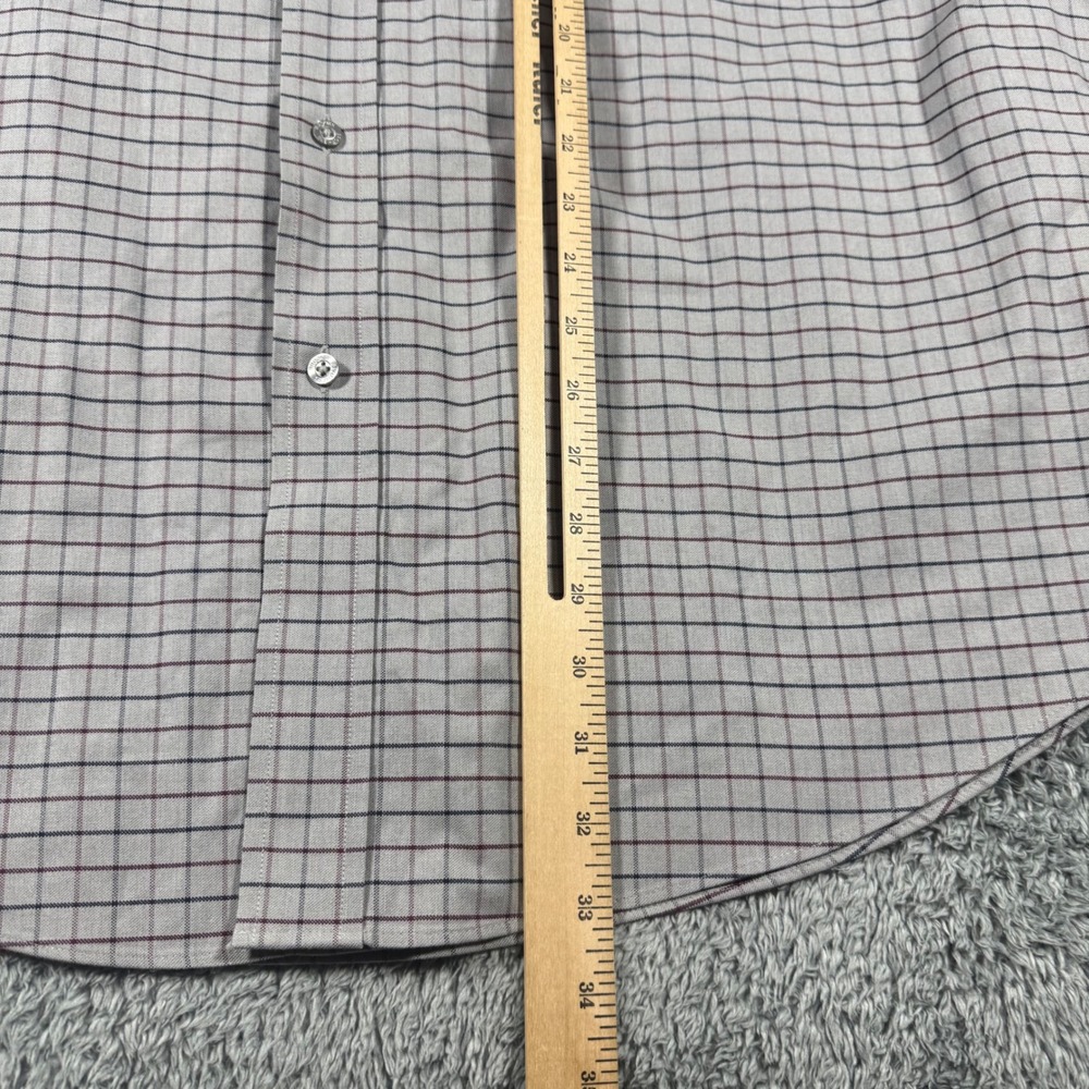 Brooks Brothers Oxford Button Down Shirt Mens XL Grey Madison Plaid Chest Logo - Picture 6 of 6